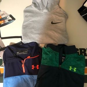 2 under armour 1 Nike boys shirts